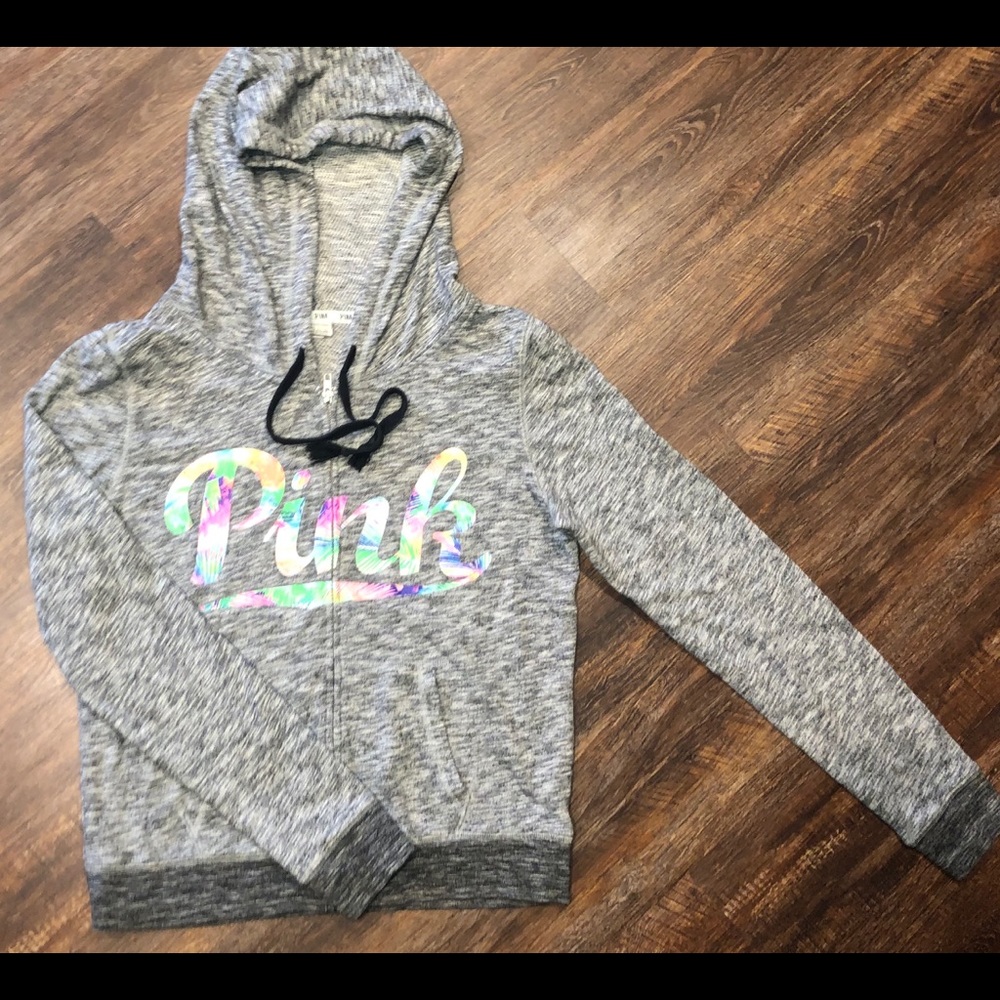 PINK long sleeve zip up sweatshirt